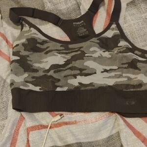 Reebok Women's Camouflage Sports Bra - Black and Gray